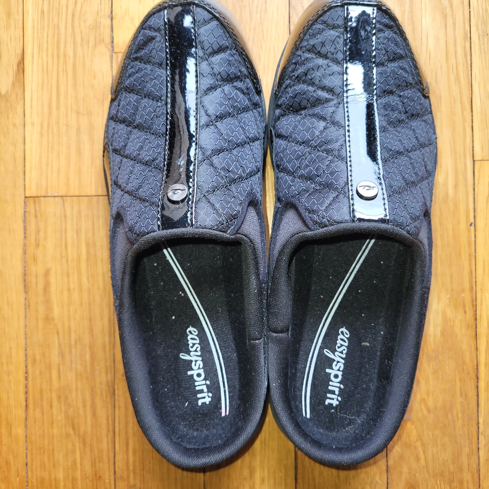 Easy Spirit Black Quilted Mules